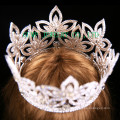 Blumen-Entwurfs-volle Kronen-Rhinestone-Tiara für Braut